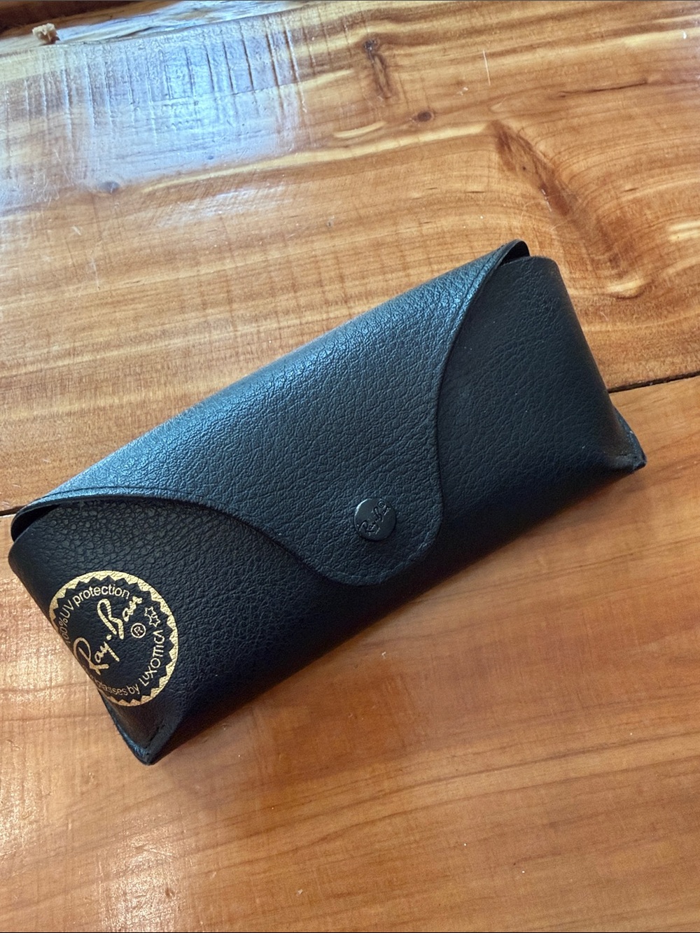 Ray-Ban Black Hard Pebble Leather Sunglasses Case
